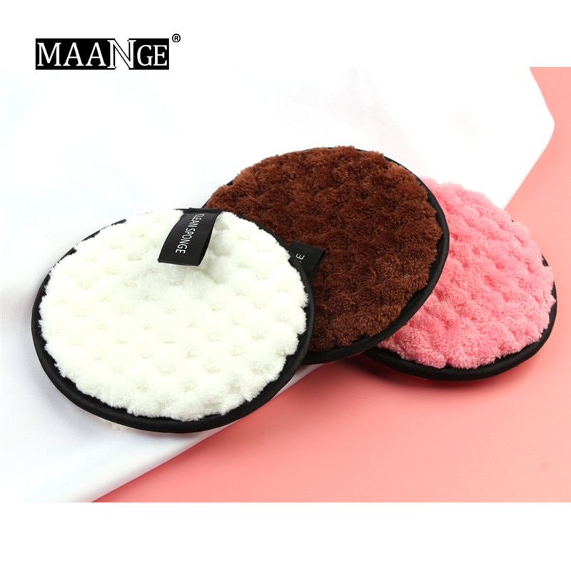1pcs Round Shape Sponge Cosmetic Puff Soft Flannelette Face Cleaning Sponge Puff Facial Cleanser Cosmetic Tool Wash Flutter