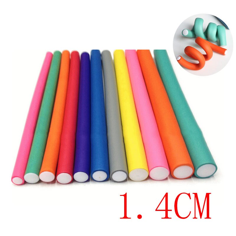 10 Pcs/Set Hair Curler Magic Air Hair Roller Curling Sticks Soft Foam Twist Flexi Rods Hair DIY Styling Tool @ME88: 14mm