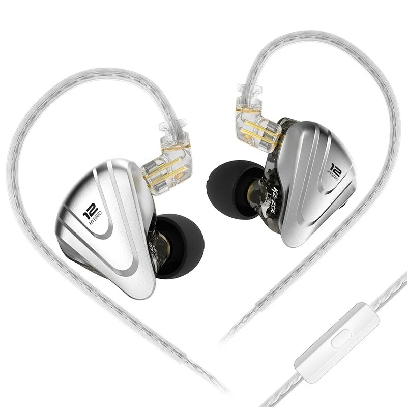 KZ ZSX 1DD 5BA Hybrid 12 Drivers HIFI Bass Earbuds In-Ear Monitor Noise Cancelling Earphones Metal Headset: Blue