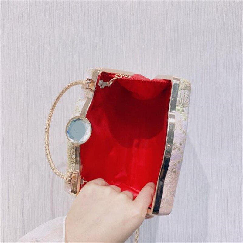 Gedrukt Foto 'S Avondtasje Box Wedding Clutch Purse Voor Dames Bruid Banket Purse Met Chain MN1553