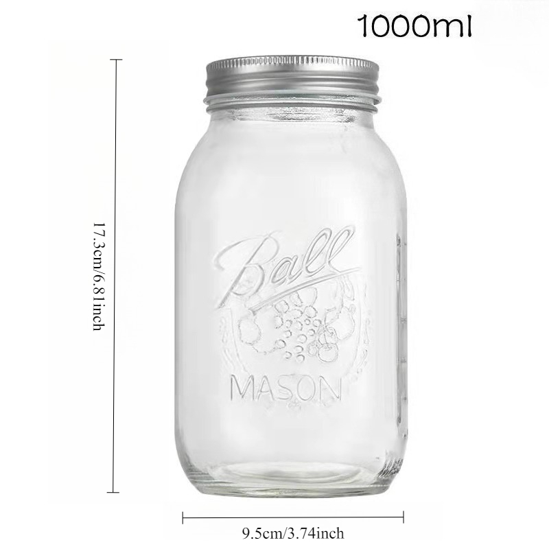 Borcane mason cu capace, borcane de sticlă cu gură largă pentru conserve, ornamente, murături, depozitare, pregătirea meselor, salată, gem: Verde