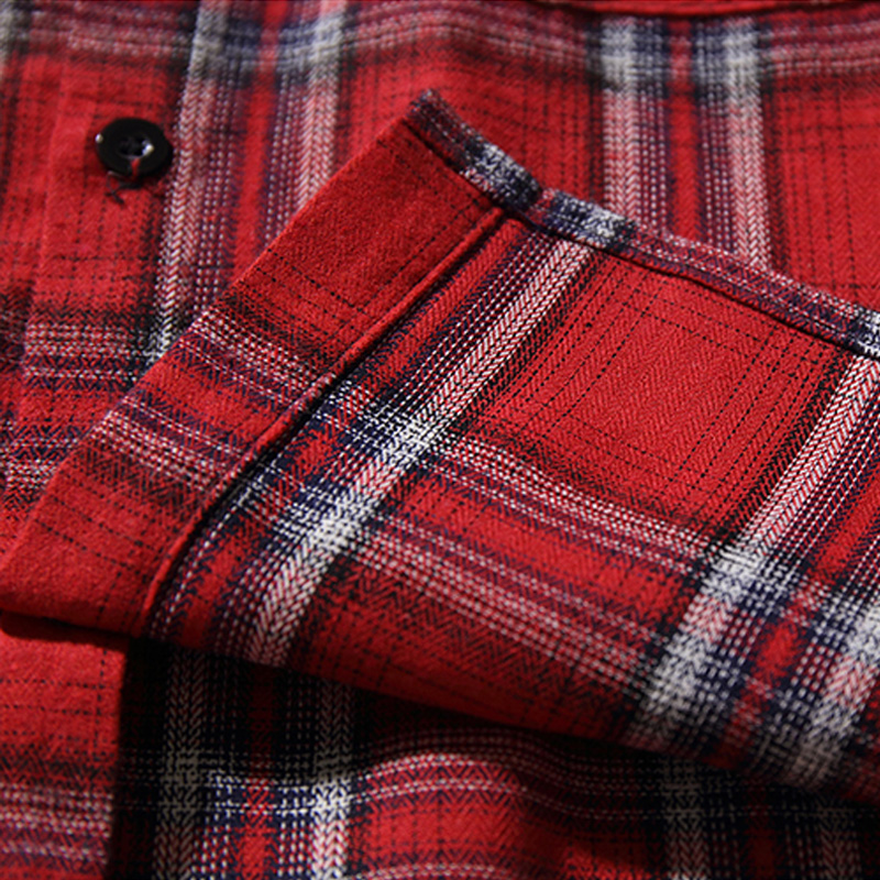 men's shirt loose single-breasted plaid shirt cotton long-sleeved casual spring and summer men's plus size shirt 5XL