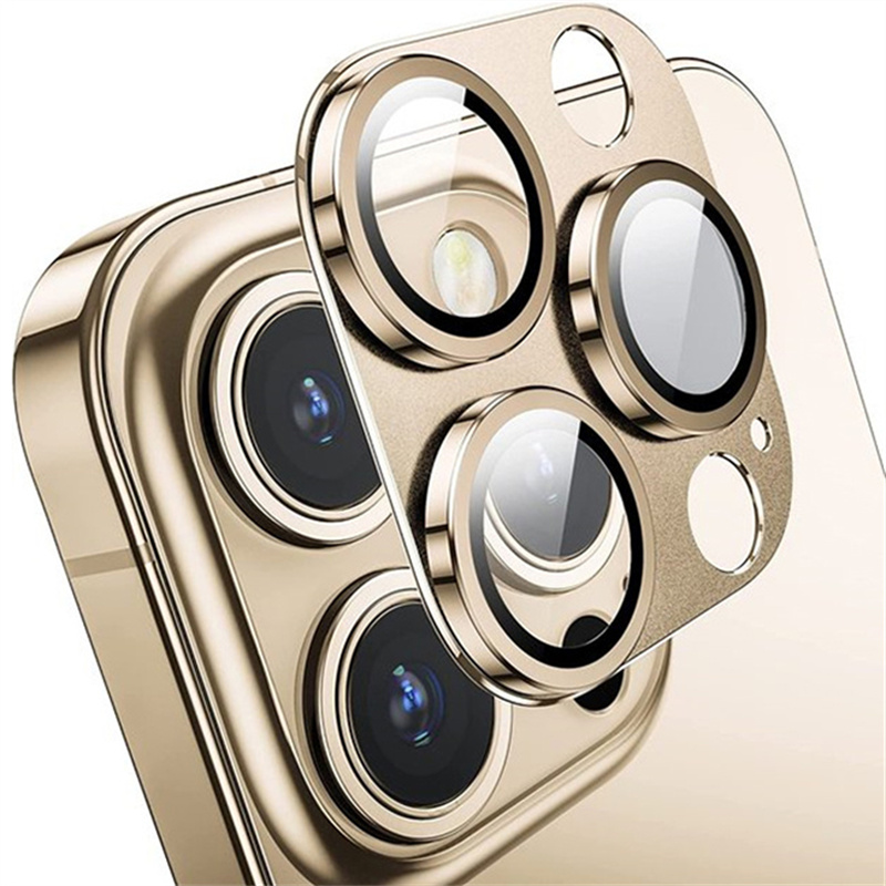 Protezione della fotocamera per iPhone 16 pro Max Protezione per lenti in vetro temperato per iPhone 11 12 13 14 15 16 pro Max più Vetro per lenti in metallo: Oro / Bundle5