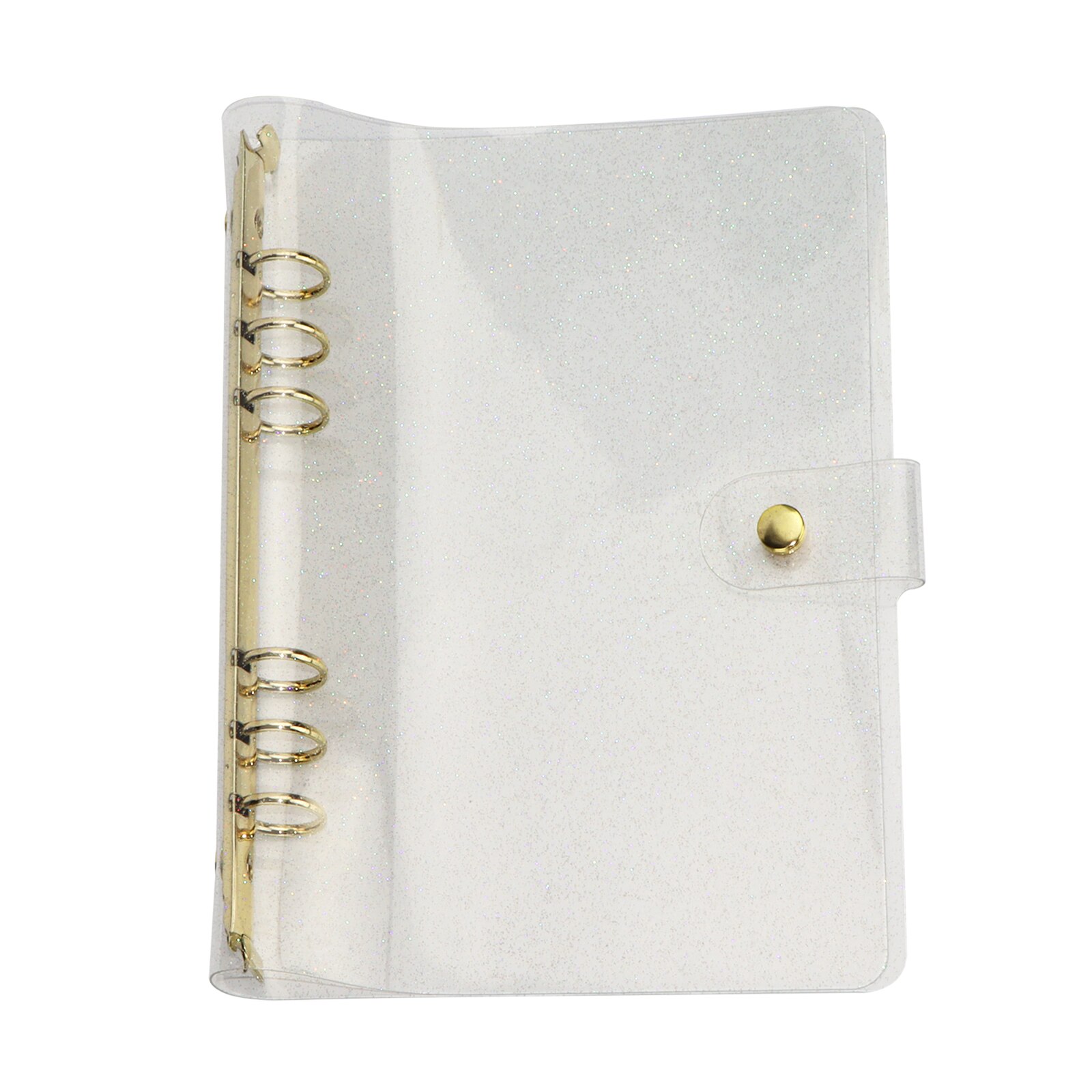 6 Ring A5 Clear Glitter Binder PVC Notebook A6 Binder Glitter Rose Gold A5 Clear Folder Binder
