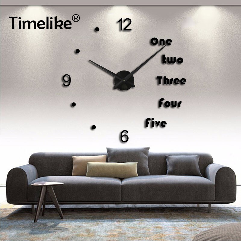 Unusual Wall Clock Modern Reloj De Pared Quartz Large DIY Clocks Acrylic 3D Sticker Clock for Home Saat Zegary