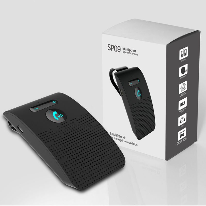 Draadloze Auto Bluetooth-Compatibel V5.0 Handsfree Carkit Draadloze Speaker Telefoon Zonneklepclip Speakerphone 2022