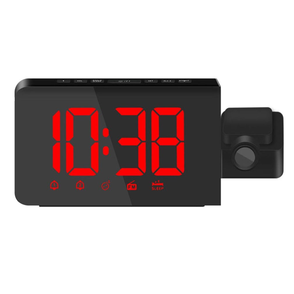 TS-3211 RLED Attention Projection Digital LCD Snooze Alarm Clock Projector Color Display LED Backlight Bell Timer