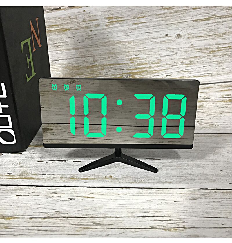 Zonopy Digitale wandklok werkt op batterijen, 20 cm kleine wandklok met groot display, temperatuur en datum | Eenvoudige bureauklok | Stille wandmontage digitale klok voor slaapkamer, keuken