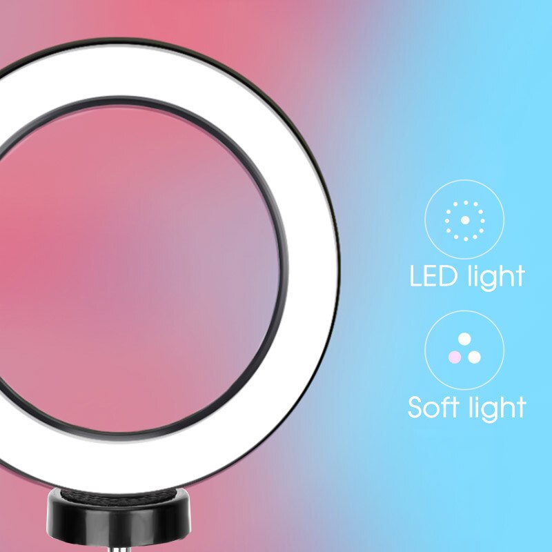 LED Ring Light Selfie Ringlight Video Photpgraphy Lamp For Makeup Video Live Lighting Shooting Dimmable Ring Light 10 Inch