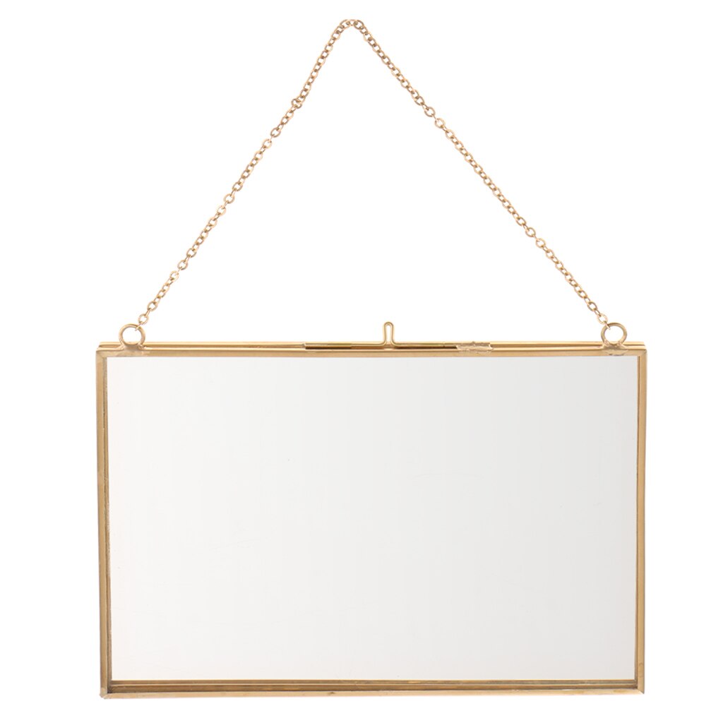 1 Piece Double Sided Glass Hanging Photo Frame Wall Frame Flower Plant Specimen Portrait Display Frame Holder: A 18x13cm