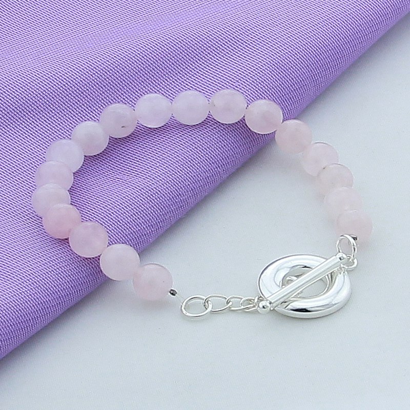 925 sterling silver pink pearl charm bracelets for women, wedding party jewelry bracelet