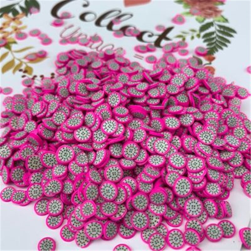 1000pcs/set Vegetables Slimes Fruit Slices Decor Additives For Filler Supplies Accessories Watermelon For Nail Art Slimes Toy: Red