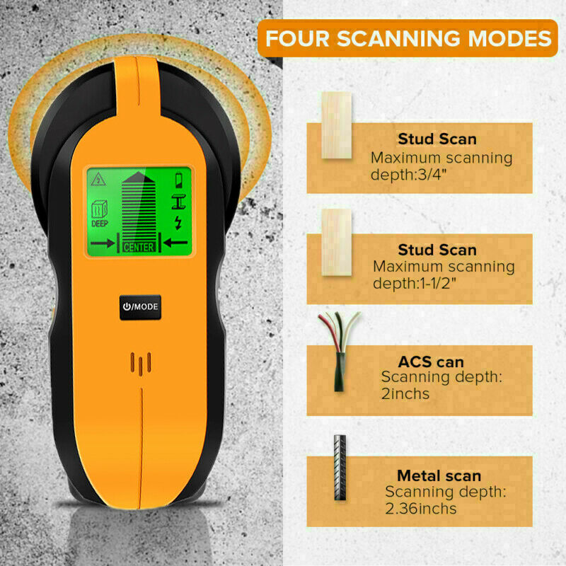 4 in 1 Muur Metaaldetector Scanner Stud Finder Detector met Geluid Waarschuwing en LED indicator