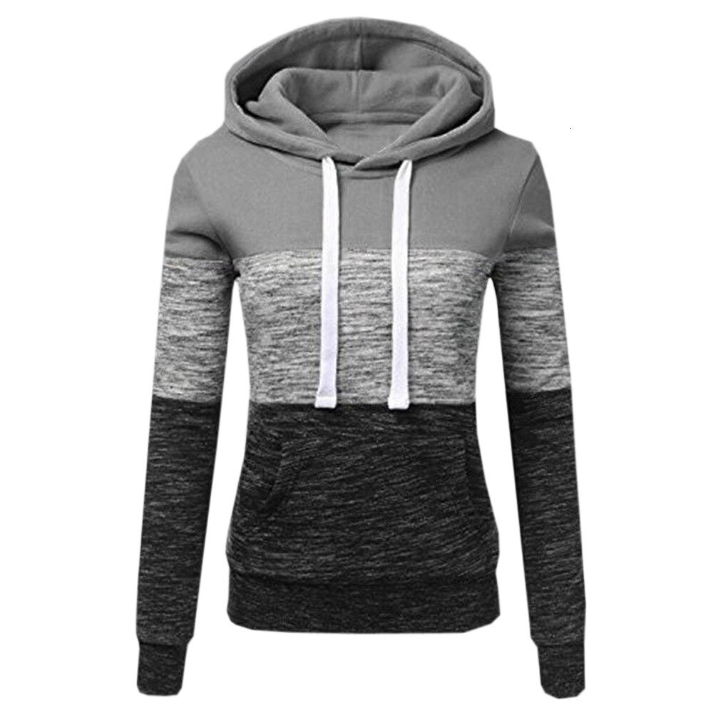 Gradient print gym sweater dame hætte sport frakke fitness sweatshirt omfattende trænings sweater gym løb sports hættetrøje: M / Grå