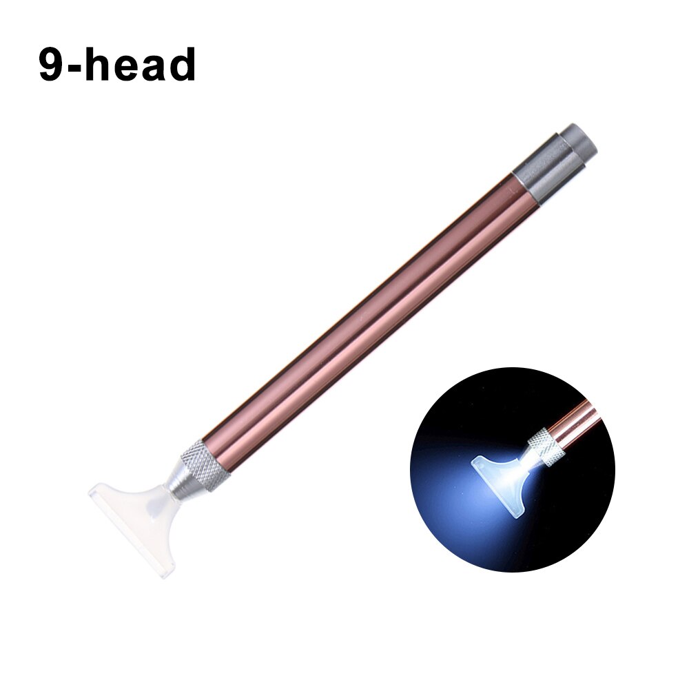 1pc DIY Point Drill Pen Tip Lighting 5D Painting Diamond Embroidery Tool Crafts Crystal Sewing Cross Stitch Accessories: A-9-head