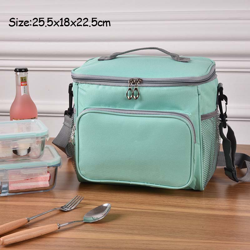 Bolsas de almuerzo térmicas, Bolsa Aislante de tela impermeable, para almacenamiento de alimentos, para la compra, 2 tamaños: green