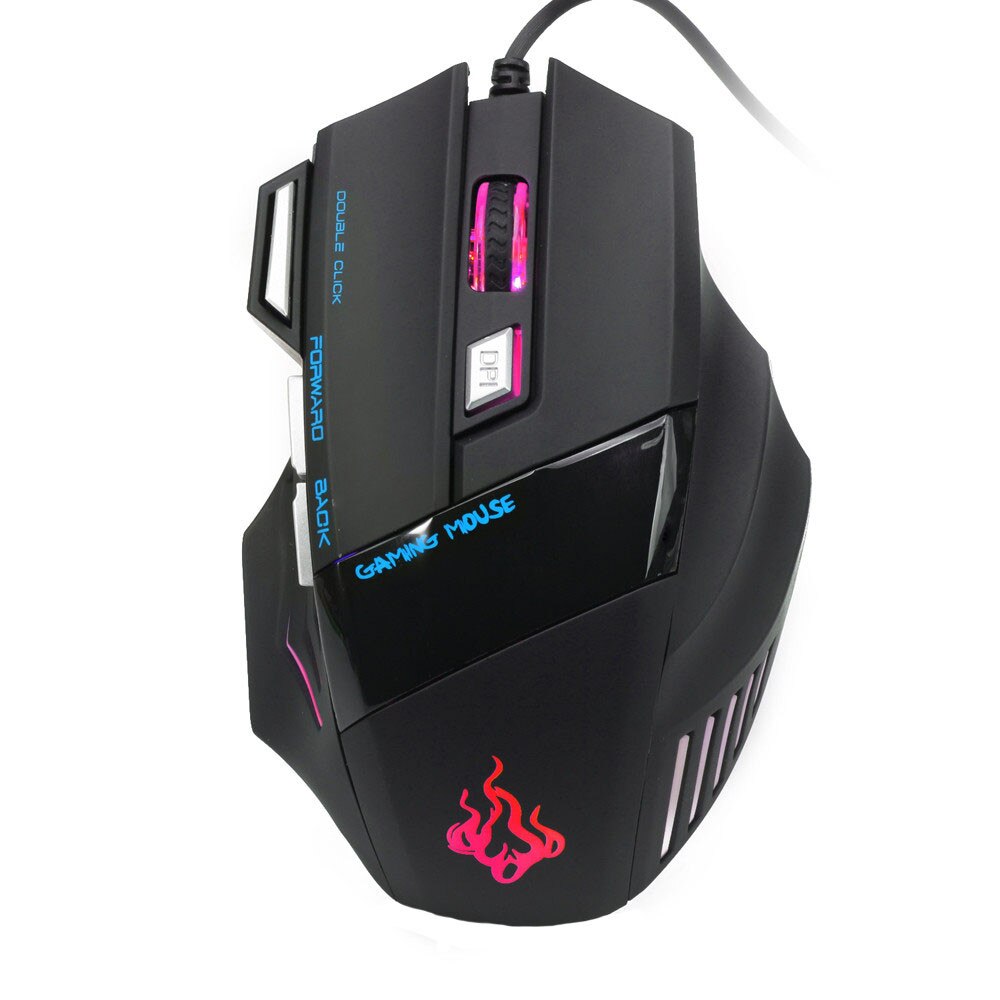 Nowy 5500 Dpi 7 przycisk Led optyczna przewodowa mysz dla graczy z Usb myszy dla Pro Gamer Pc Desktop Office Entertainment akcesoria do laptopa: Default Title