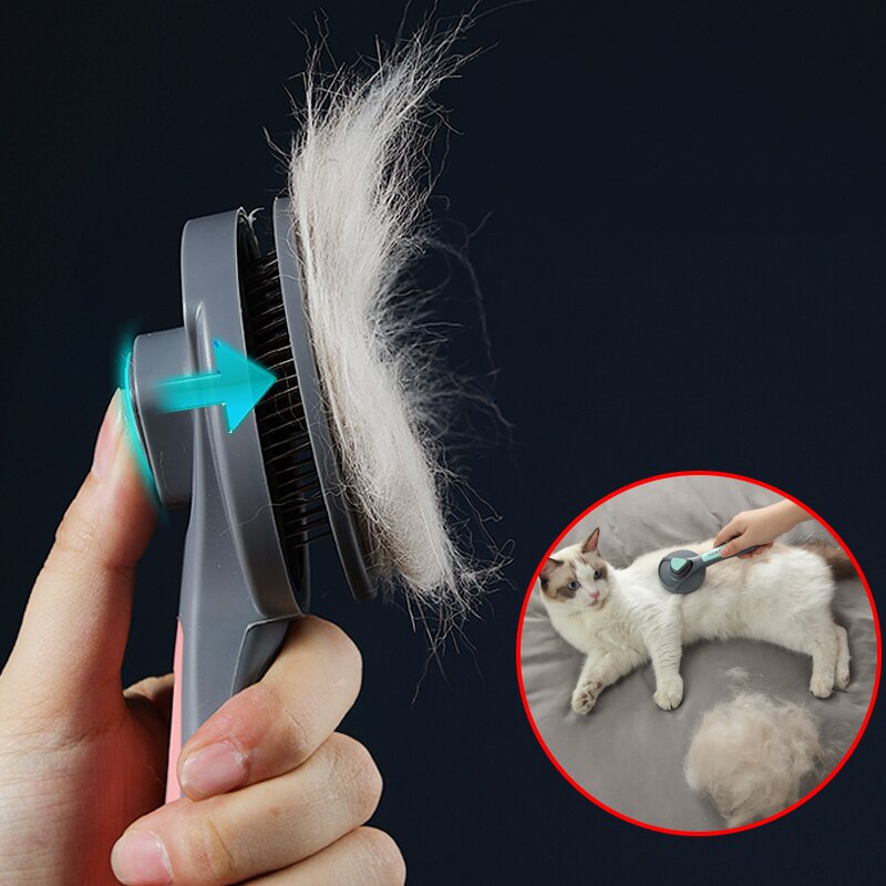 Brosse nettoyante et Peigne Autonettoyant pour Chien et Chat, Produits de Toilettage et de Beauté