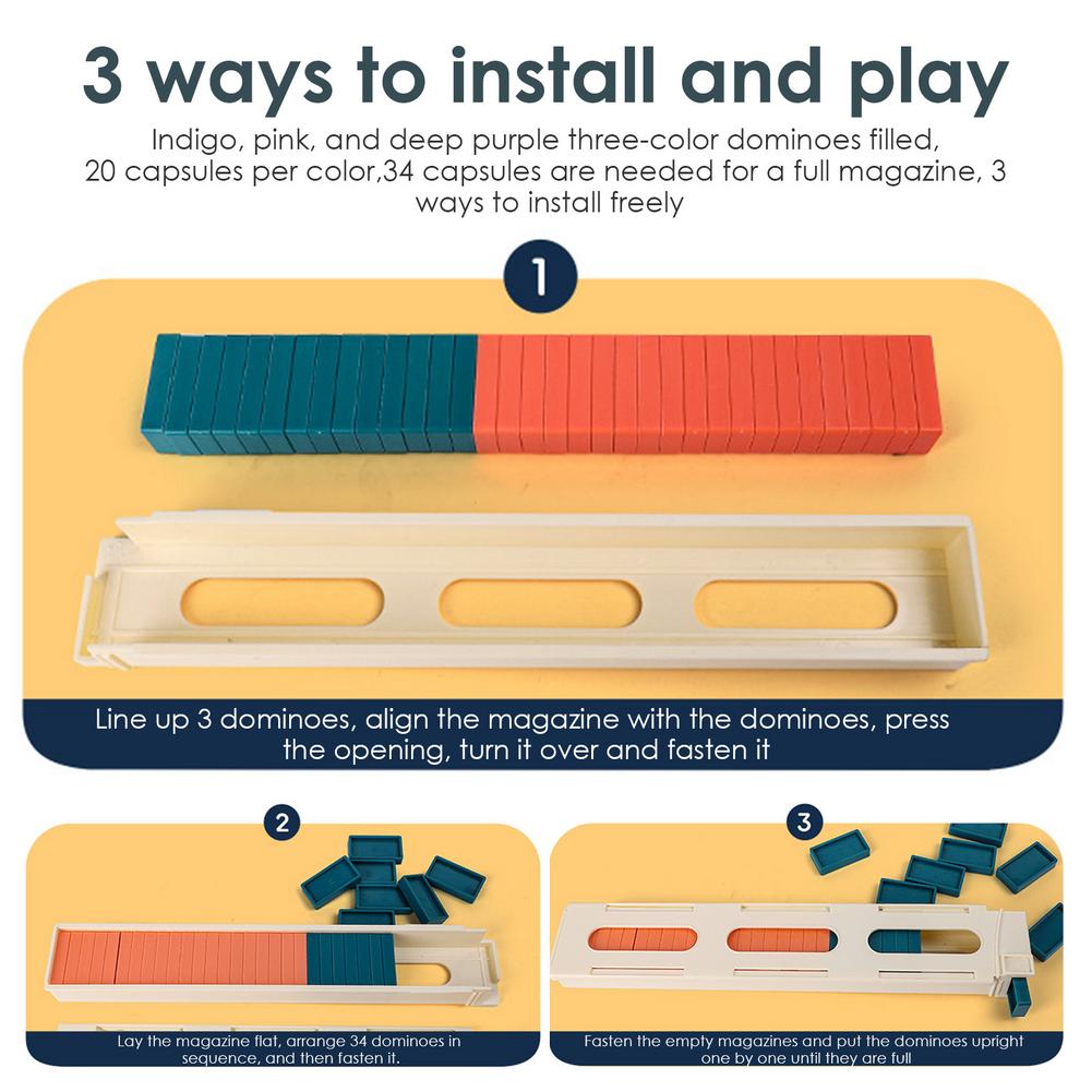 Domino Train Toy Set 60 Dominoes Automatic Domino Laying Train Blocks Game Toys Laying Domino Brick Train Car Set