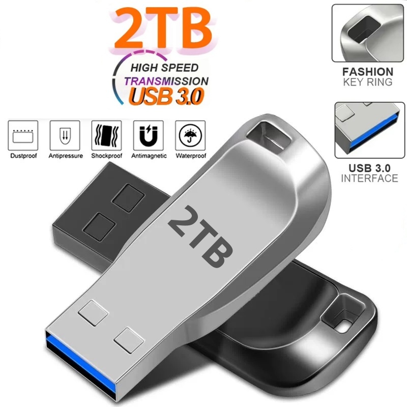2tb usb-minnen usb 3.0 mini usb-minnen med hög hastighet i metall bärbar enhet vattentät minneskort förvaring u-disk 1tb 512gb stick