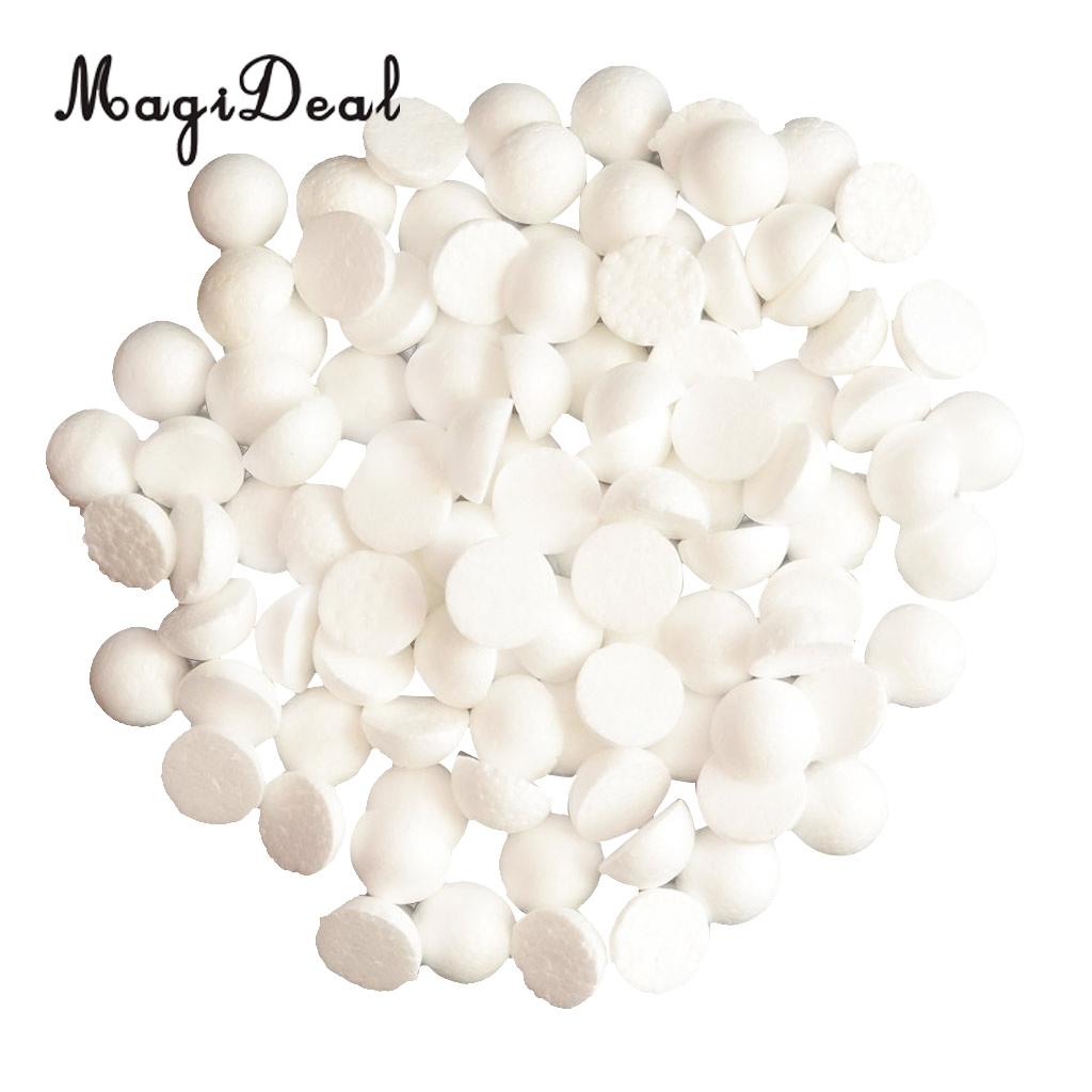 100pcs Half Round Solid Styrofoam Foam Balls for Christmas Wedding Modelling Craft 30mm