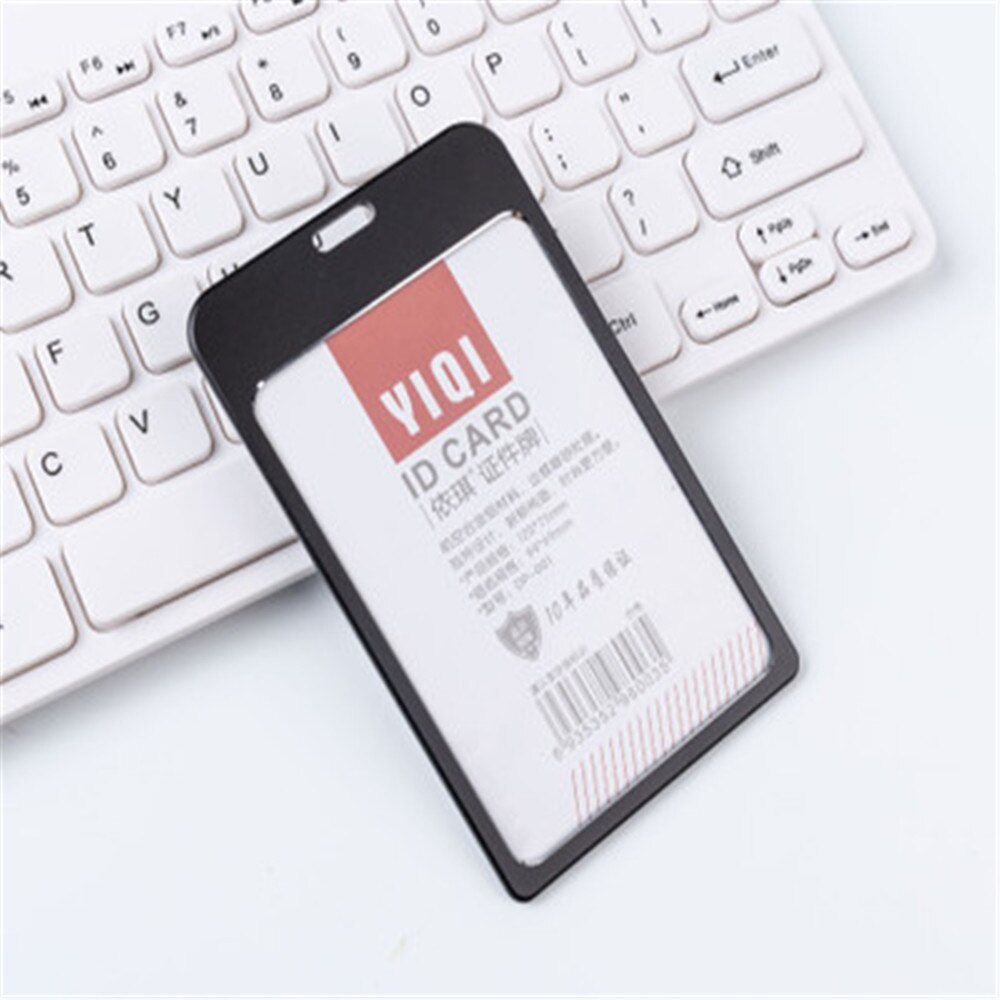 Metal ID Badge Card Holder Business Security Pass Tag Holder with Lanyard: Card