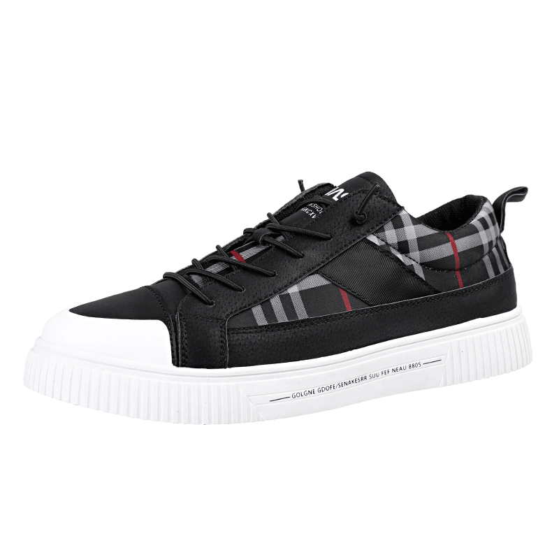 Heren casual schoenen zomer heren canvas schoenen ademend klassiek plat heren merk schoenen sneakers voor heren: Zwart / 43