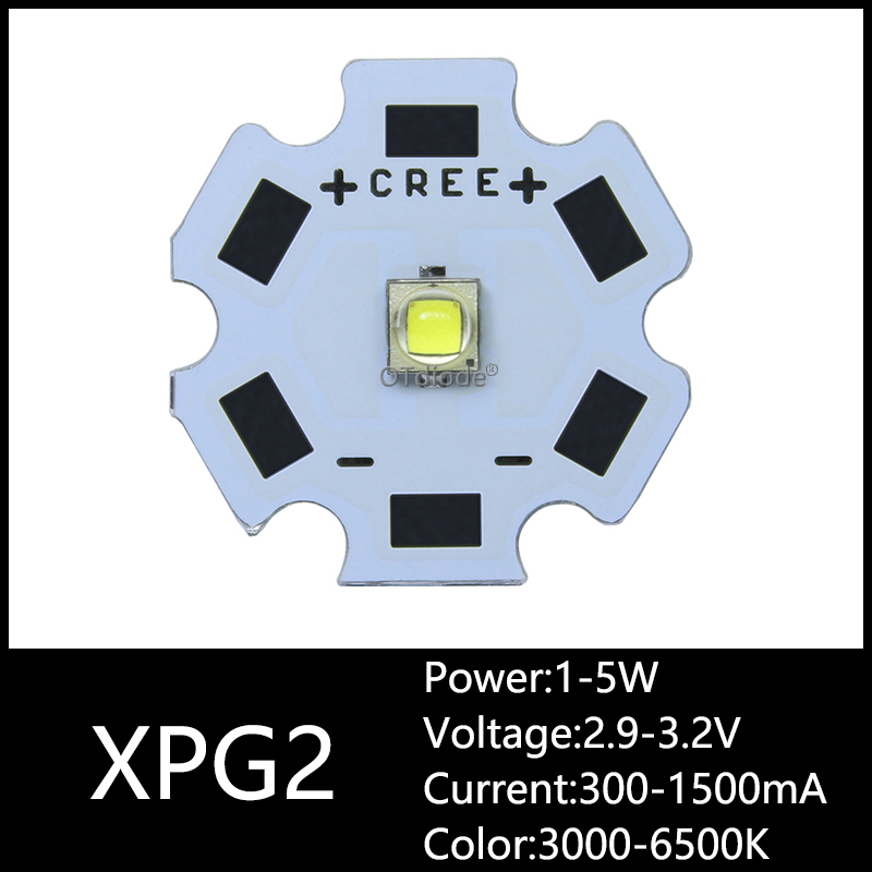 10 stk 3w 5w 10w cree xml xpe xpg xte ledet varm whtie, hvid rgb high power led chip  on 20mm pcb: Xpg 2 / 6500k