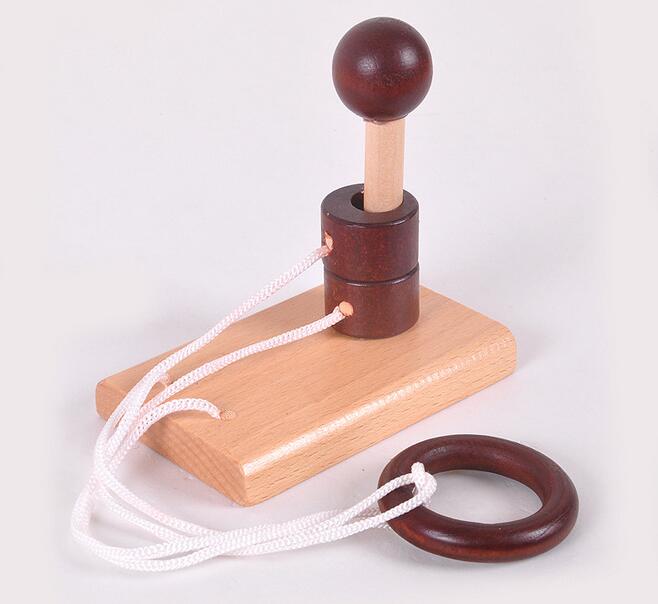 Desk Novelty 3D Wooden Rope Loop Puzzle IQ Mind String Brain teaser Game for Adults Kids: Model 3