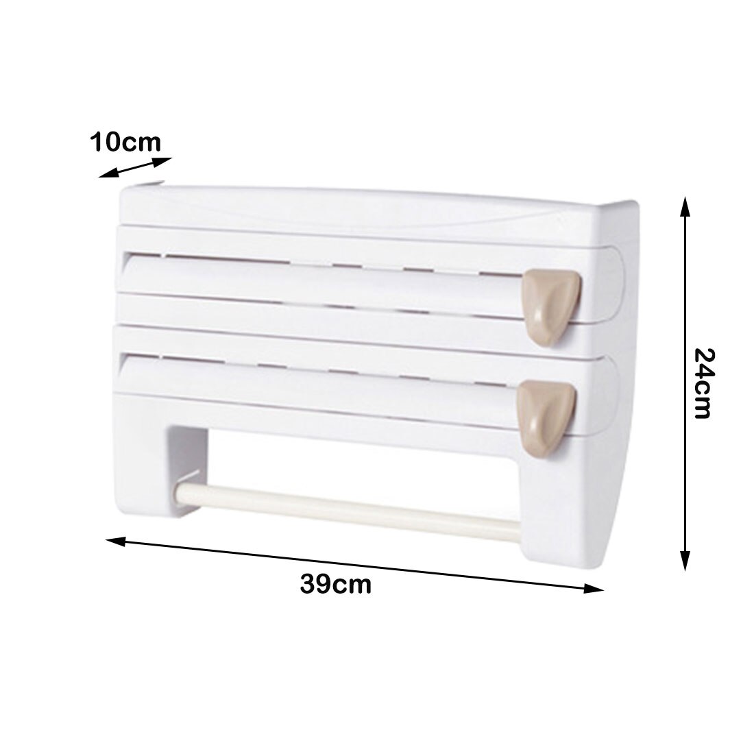 4in1 Muur-Mount Folie Papieren Handdoek Houder Saus Fles Opbergrek Food Grade Film Cutter Mutifunction Zeef Keuken Organizer