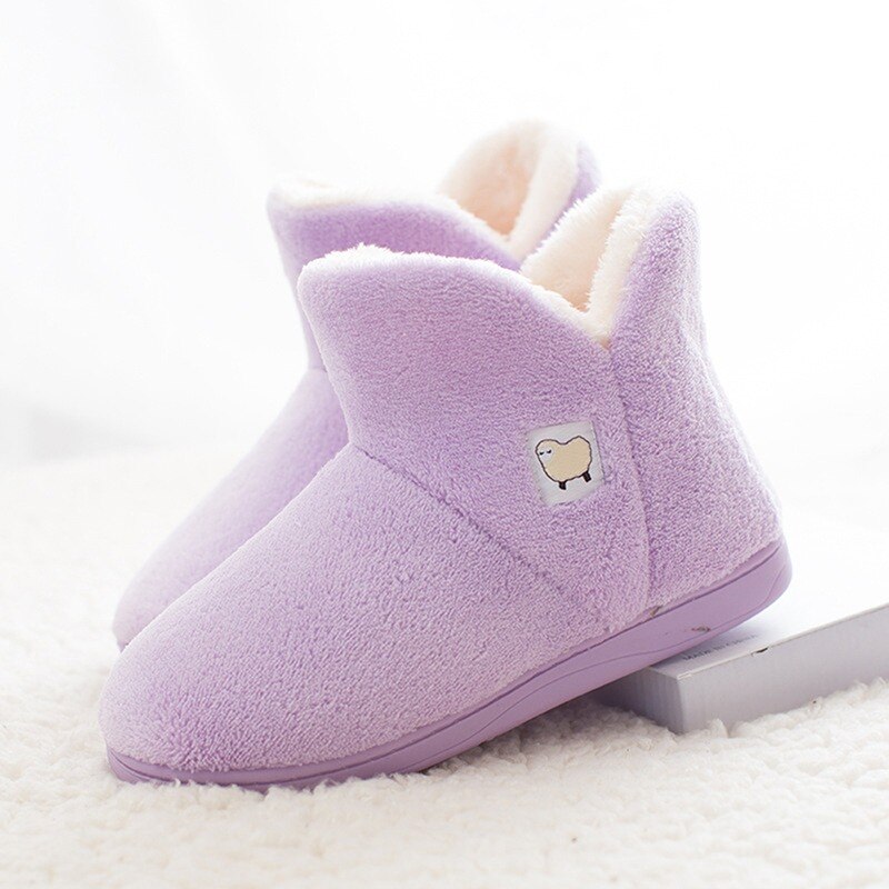 Bottines d'hiver pour femmes, chaussures plates en peluche pour garder au ,