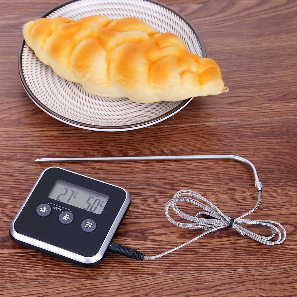 Electronic Digital LCD Food Thermometer Probe for Meat Water Oil Temperature Sensor BBQ Accessories Kitchen Cooking Alarm Timer