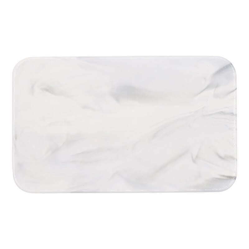 Nordic Minimalist Marble Ceramic Tray Rectangular Plate Plate Cake Sushi Plate Western Bread Flat Plate.
