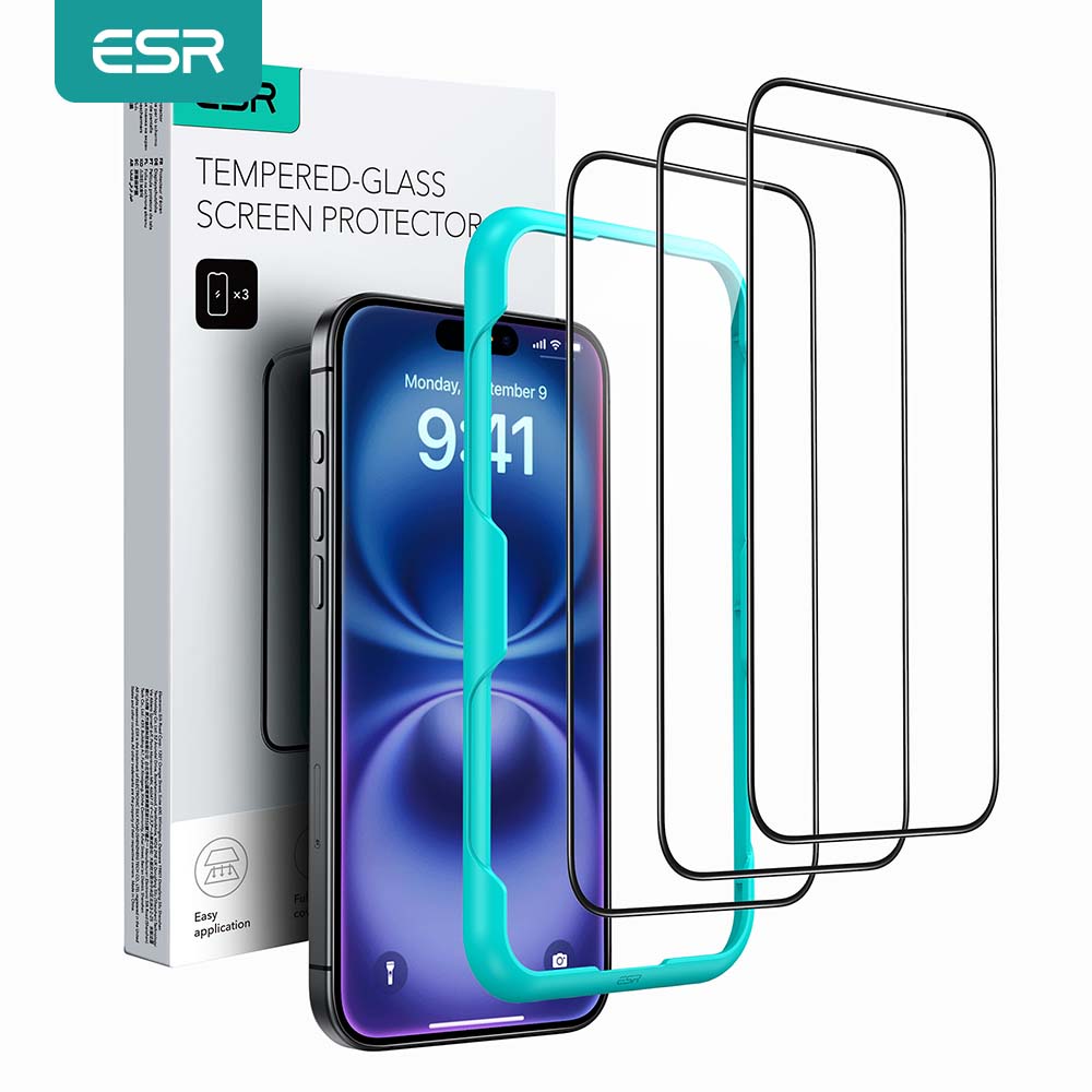 ESR voor iPhone 16 Pro Max HD Screenprotector voor iPhone 14/15/16 plus/16E Volledige dekking Anti-Peek Gehard glas 3-packs film