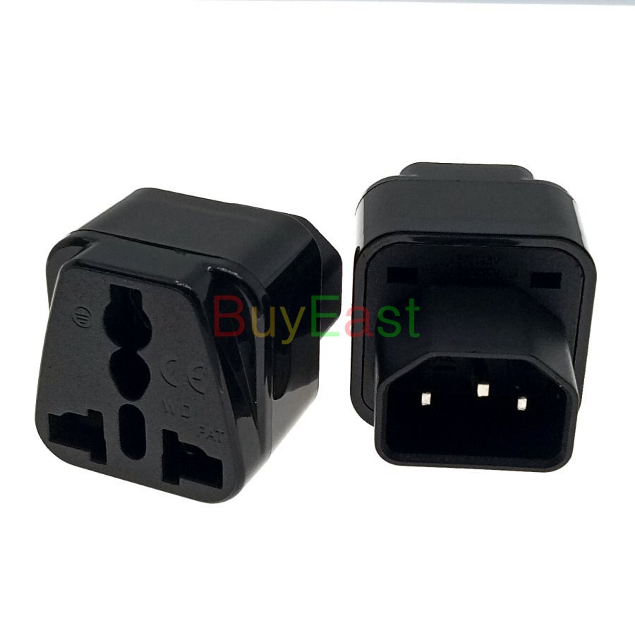 Universal to IEC320 C14 Male Electrical Plug Adapter AC100~250V 10A