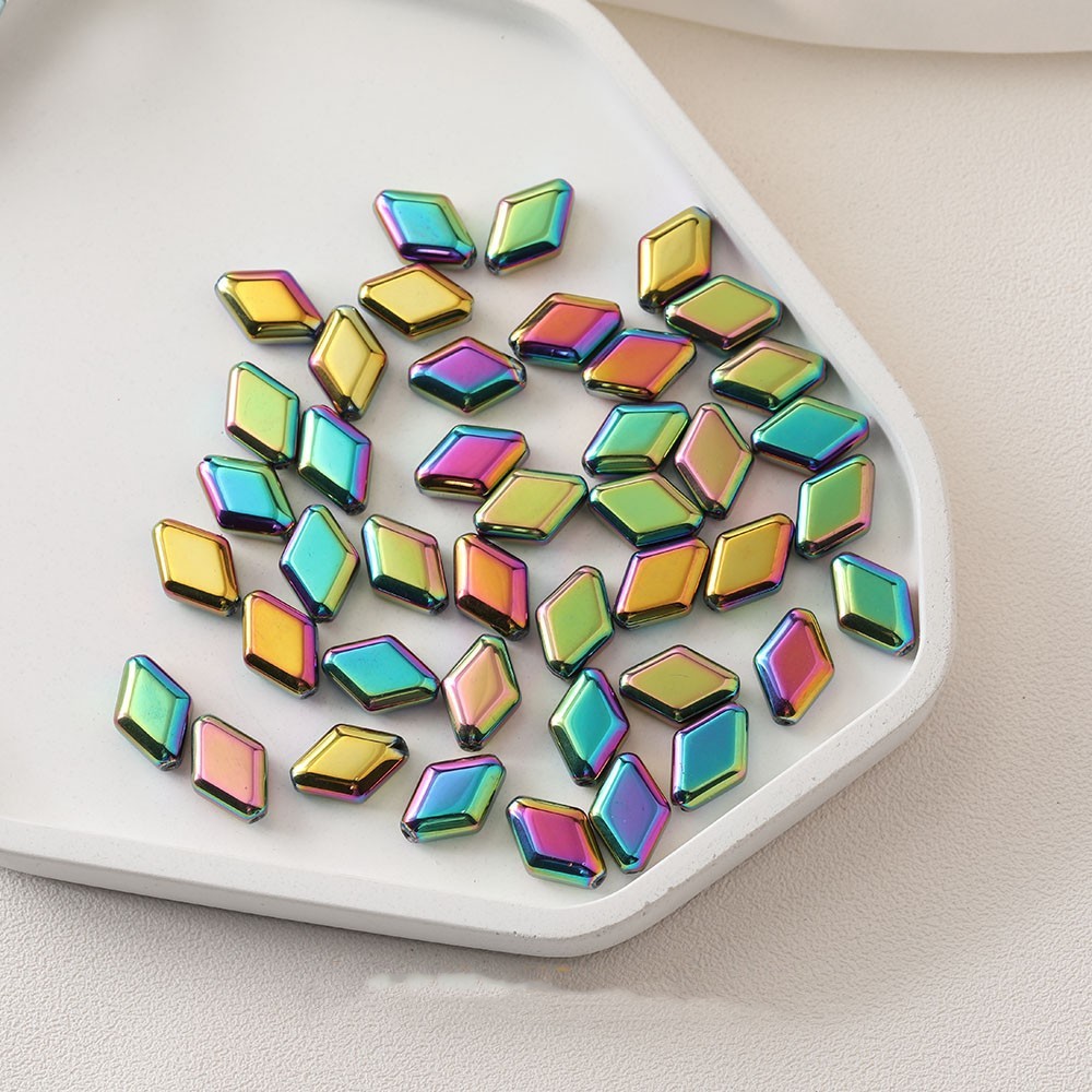 Cuentas de bicono de cristal checo de 10x15mm, cuentas de cristal rómbico de Color galvanizado hechas a mano, accesorios para anillos colgantes, manualidades Diy, 20 piezas: YELLOW