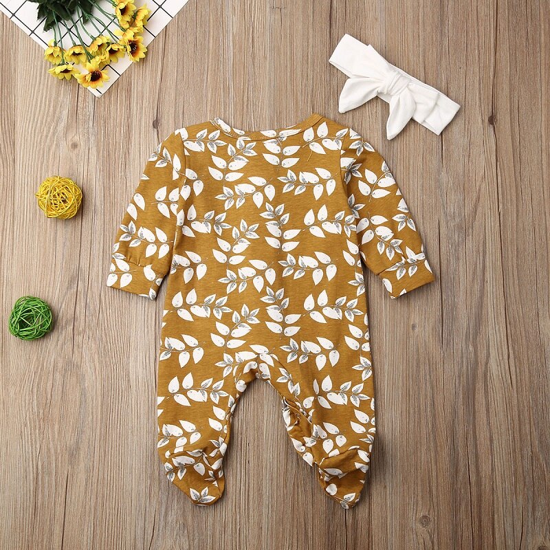 Combinaison 100% coton à manches longues pour -né, vêtement pour bébé fille, motif Floral, printemps-automne