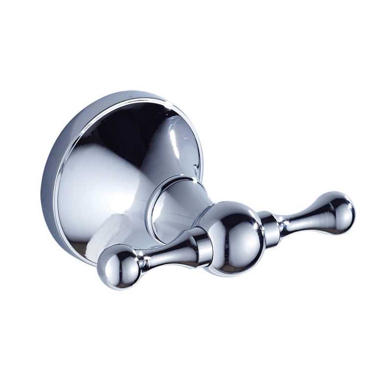 Juego de accesorios cromados para baño, barra de toalla doble de latón cromado, estante de cepillo de inodoro, soporte de rollo de papel para WC, juego de accesorios de baño: Gris claro