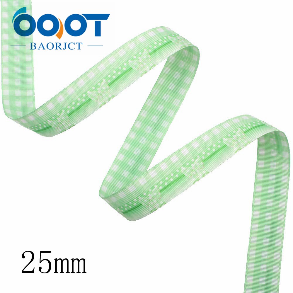 Ooot baorjct i -191227-2834,25mm 10 yards dubbelsidiga geometriska galler rosettband, rosett, kläder, festpyssel dekorationer