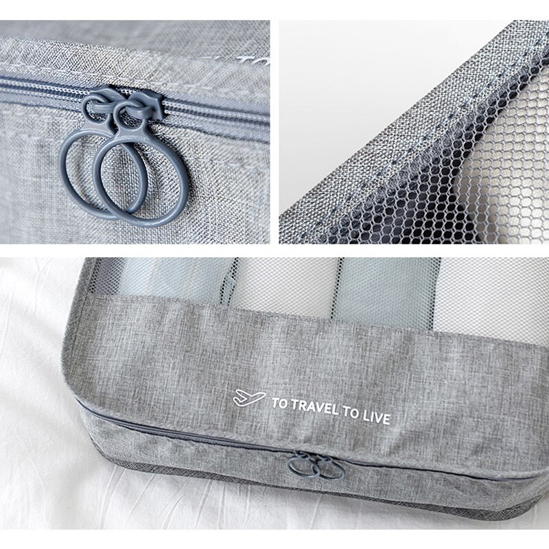 Bagage Organizer Verpakking 7 stks/set Reizen accessoires kit Mesh organizer Verpakking Cube Kleding ondergoed Schoen sorteren tassen