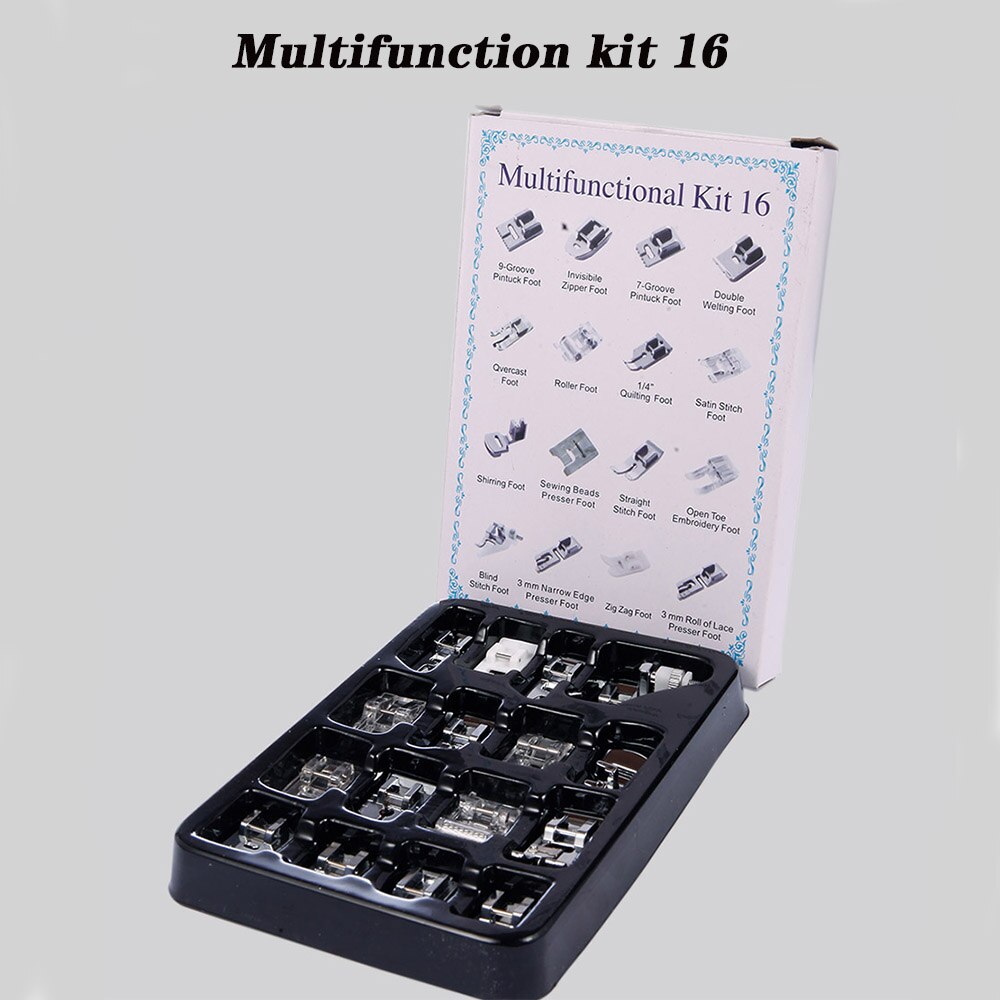 Sewing Machine Presser Foot Press Feet For Brother Singer Janome Sew Machines Kit Braiding Blind Stitch Over 32/52/62 Piece: Press foot 16pcs