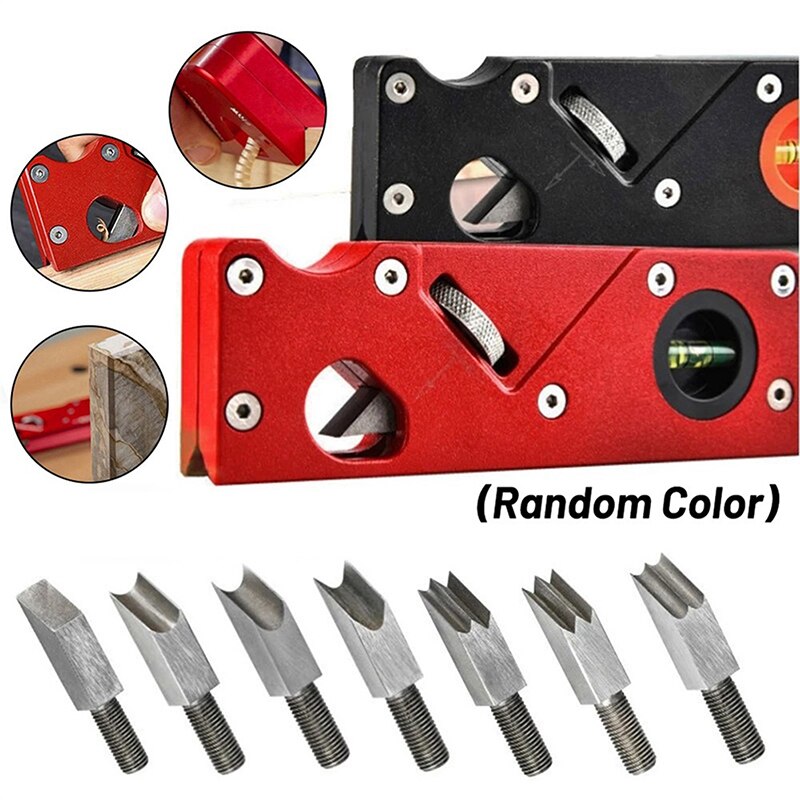 45 Degree Bevel Cutter Head Woodworking Blade Edge Corner Hand Plane with 6pcs Blades Manual Planer Chamfering Trimming Tool