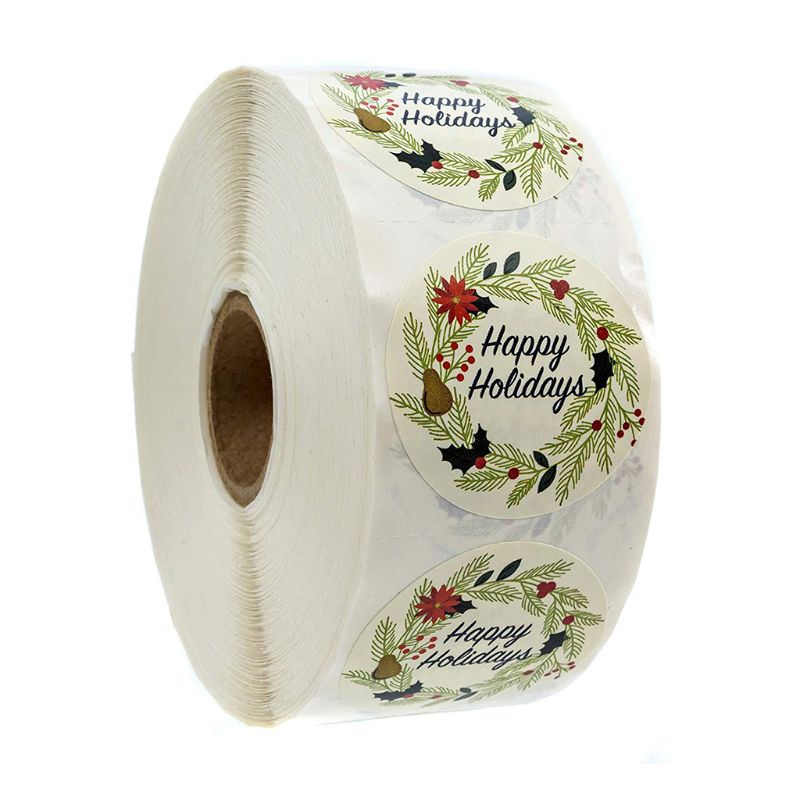 500 Pcs / Roll Sealing Sticker Labels Happy Sticky Stickers Baking Paper K4UA: 9FF202066