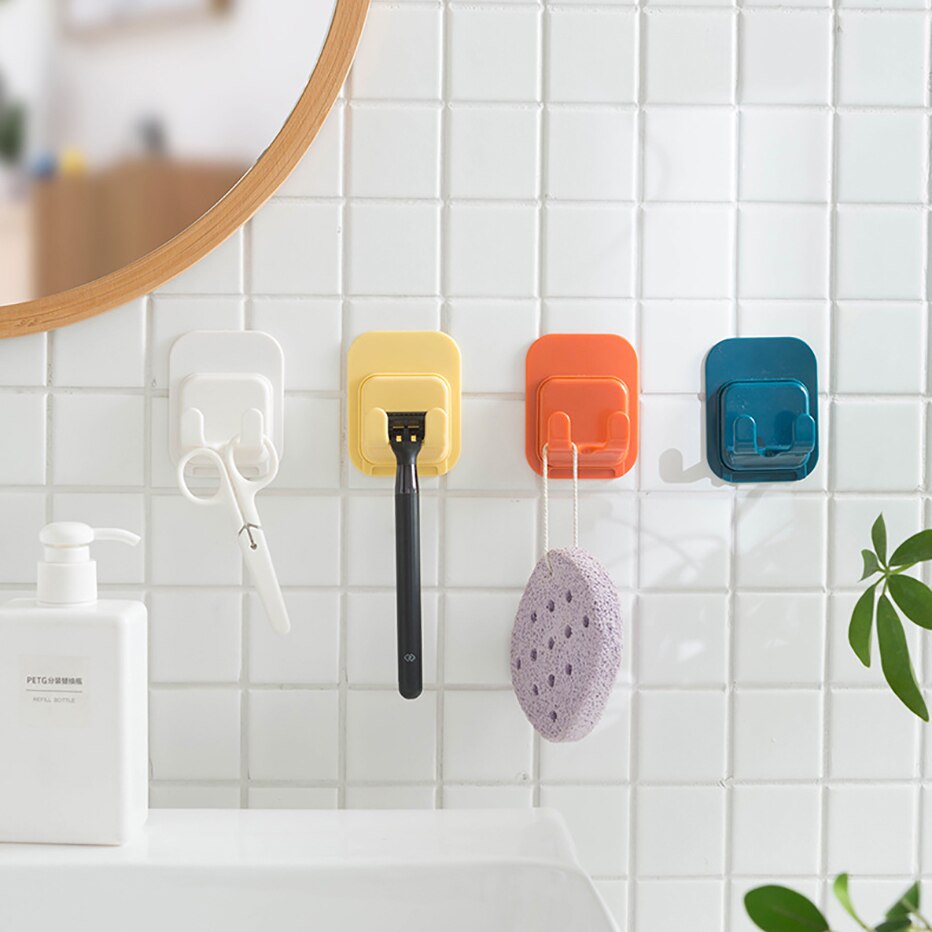 Porte-rasoir en plastique auto-adhésif, crochet de suspension, organisateur de rangement pour salle de bain