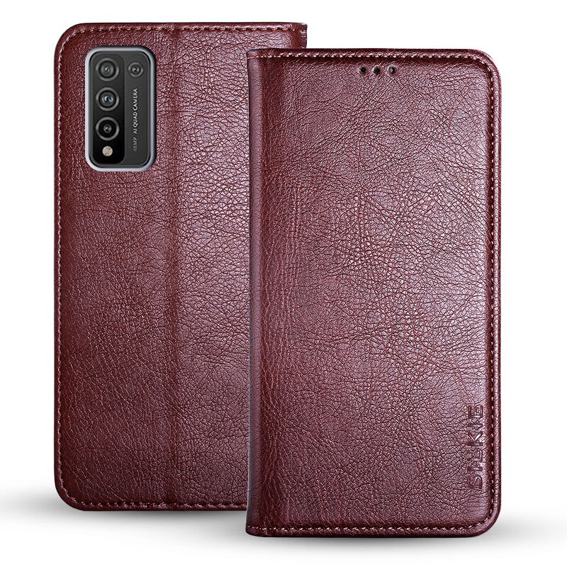 Coque en cuir PU de luxe pour Huawei honour 10X lite, 6.67 pouces, avec intérieur en TPU, sans aimant: for Honor X10 / Coffee