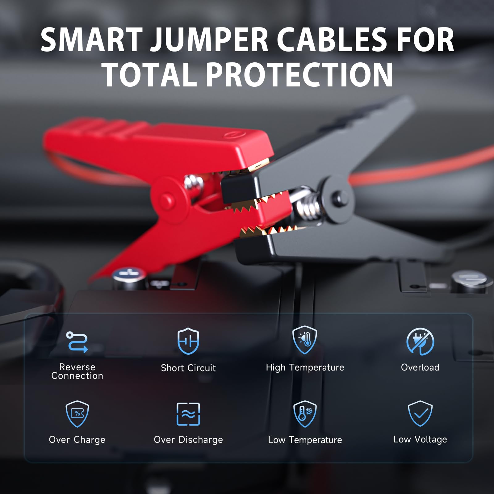 JKUOO Car Jump Starter With Air Compressor LCD Screen 21800mAh Portable Booster Charger 6000A Powerful Car Battery Starting Devi