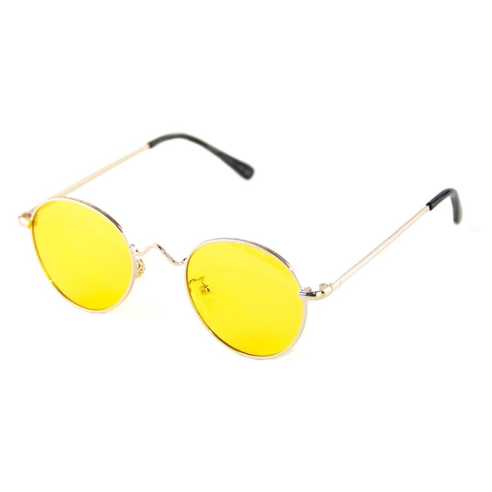 Cyxus Anti lumière bleue ordinateur lunettes Anti-fatigue oculaire bloquant UV400 coréen rond métal cadre lunettes pour femmes hommes 8702: Gold frame yellow
