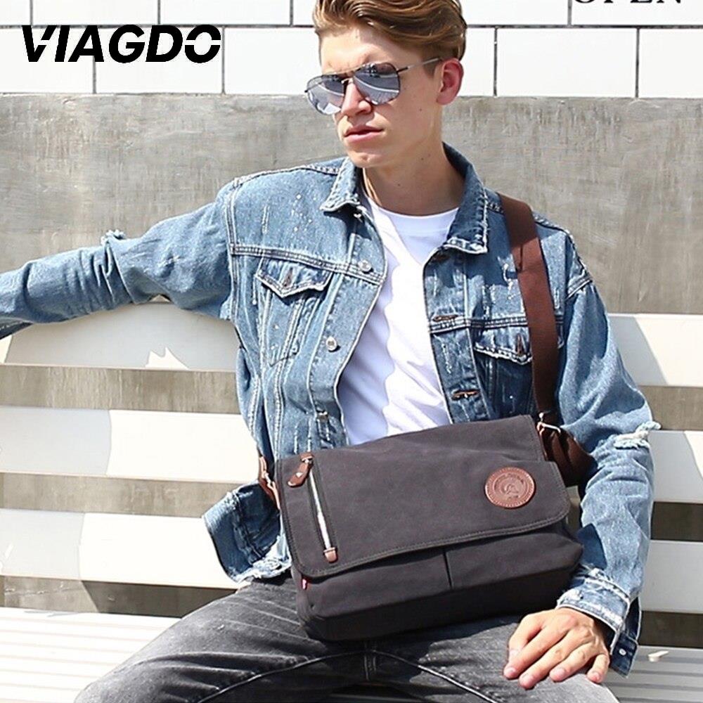 14 Inch Retro Casual Messenger Tassen Voor Mannen Schoudertas Canvas Crossbody Pack Kantoor Reistas Mannen tassen