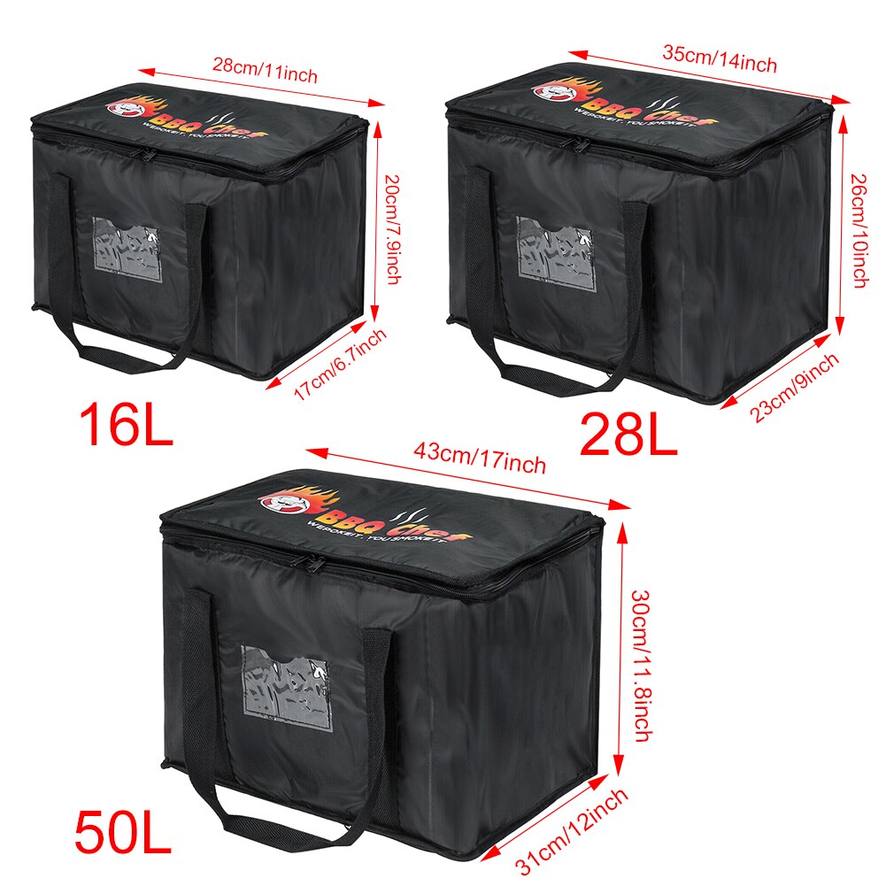 Bolsa de aislamiento térmico portátil para comida, nevera portátil plegable para llevar Pizza, resistente al agua, para comestibles, Picnic, gran restaurante