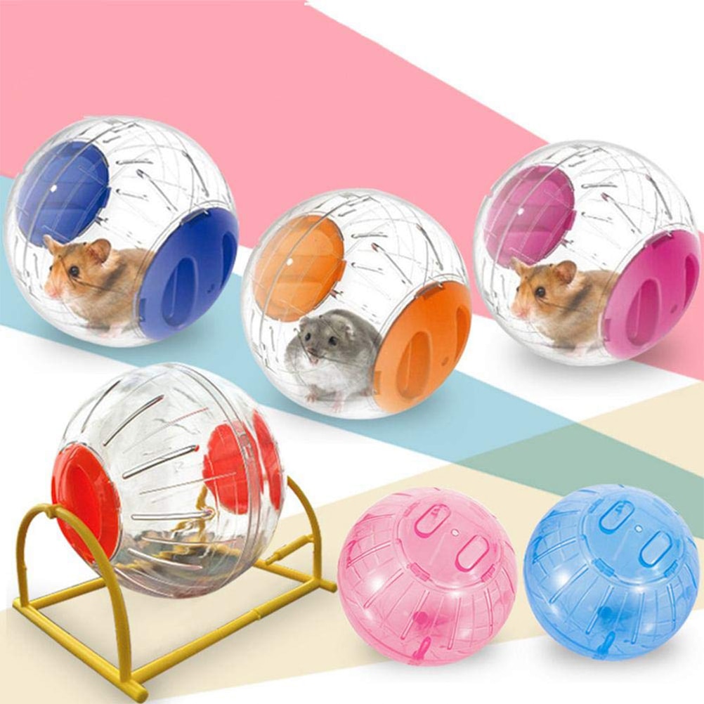 Hamster Exercise Ball Mini Transparent Hamster Toy With Base Funny Plastic Hamster Ball